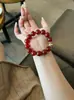 Pulsera de Ágata Roja Natural de 14 mm 2025 Pulsera de Diseño Original para Mujeres Normcore Nicho Mejor Amiga Regalo de Cumpleaños