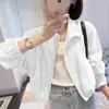 Roupa de Proteção Solar para Mulheres 2025 Verão Novo Estilo Moda Casual Francesa Estilo Estrangeiro Roupa de Proteção Solar Jaqueta Curta Feminina Verão Estilo Fino