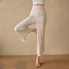 Traje de Yoga Xian Qi Pantalones Cortos de Cintura Alta Pantalones de Pierna Ancha Holgados Meditación Pilates Meditación Flujo de Vista Interna Color Sólido Sensación de Aire