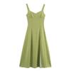Venta al por mayor Exportación Transfronteriza Ropa de Mujer Otoño 2025 Estilo Europeo y Americano Vestido de Tirantes con Lunares y Abertura en la Cintura para Mujer E48834F