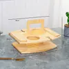 Suporte de vinho de madeira mesa de piquenique ao ar livre suporte de vinho portátil mesa de frutas removível suporte para taças de vinho suporte de alimentos multicamadas atacado
