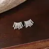 Pendientes Múltiples en Forma de C con Aguja de Plata Electrochapada en Oro Real de 14K, Zirconia, Estilo Lujo Ligero, Pendientes de Alta Gama, Pendientes de Diseñador al por Mayor