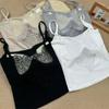 2025 Hermoso Sling de Espalda Estilo Primavera y Verano Dulce y Versátil Sexy Chaleco de Encaje Sin Espalda con Copas de Pecho Incorporadas para Chicas Hot