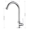 Grifo de Cocina Plegable Giratorio de Tubo Único para Fregadero, Estufa, Purificador de Agua, Balcón Grifo de Acero Inoxidable de Agua Fría Única