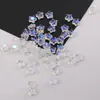 8mm novo pentagrama transparente iridescente contas de vidro DIY acessórios para joias feitas à mão materiais para atacado