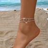 Tobillera de Amor de Doble Capa Nueva Europea y Americana Joyería de Playa Moda Simple Versátil Tobillera de Diamante Tobillera Tobillera para Mujeres