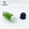 Botella transparente esmerilada redonda recta con aplicador roller de bola 30ml botella de vidrio para aceite esencial botella para aceite de masaje de perfume cuenta 50ml