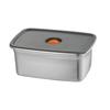 Recipiente hermético de acero inoxidable 304 para refrigerador congelador almacenamiento de alimentos lonchera cierre hermético presionar para sellar escape de aire