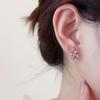 Acero titanio 316L chapado en oro cobre micro-engastado arete para cartílago de la oreja cruz de circón rosa diseño de alta gama joyería aretes cartílago de la oreja