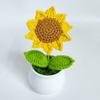Novo vaso pequeno branco vaso feito à mão diy trançado buquê finalizado decoração criativa para casa decoração de flor artificial lã