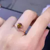 Anillo de Turmalina Natural Puro Plata de Ley S925 Incrustado de Cristal Color Limpio Buena Piedra Principal 5*7mm
