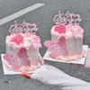 Decoração de Bolo Dia dos Namorados Chinês 2025 Cartão Acrílico Casal Feliz Feriado Borboleta Amor Plug-in Acessórios