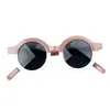 Novos óculos de sol infantis moda armação redonda Combinação de cores Leopardo Óculos personalizados para meninos e meninas Bebê óculos com proteção contra raios ultravioleta