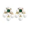 Pendientes de borla con circonita de estilo francés, artesanía exquisita, aguja de plata S925, pendientes de perlas de diseño de nicho de moda de lujo ligero para mujer