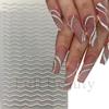 Adesivos de unhas novos transfronteiriços ins diamante europeu e americano 3D prata glitter linha francesa fita adesiva adesivos de unhas
