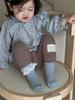 Roupas de Outono para Meninas 2026 Novo Estilo Coreano Conjunto de Duas Peças Camisa de Boneca Floral Infantil Roupa de Outono Leggings