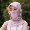 Chapéu Lenço Protetor Solar de Seda Gelada Protetor de Pescoço Faixa de Cabeça UV para Mulheres Equipamento de Cabeça para Ciclismo Masculino Cobertura Protetora de Rosto Inteiro