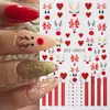 Pegatinas Navideñas de Arte para Uñas Transfronterizas Caricaturas Corazón Rojo Reno Rojo Navideño Pegatinas Adhesivas de Línea para Uñas