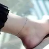 Tobillera de plata de ley s925 con cuentas pequeñas para mujer Corea del Sur INS elegante simple tobillera para mujer tobillera de playa joyería personalizada