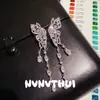 Joyas: Pendientes de Mariposa con Gema de Gota de Agua que Crean Atmósfera, Dinámicos, Personalizados de Alta Gama para Eventos Anuales, Pendientes de Diamante Brillante con Forma de Corona y Corazón