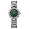 Comércio Exterior Mais Vendido Modelo Novo Transfronteiriço Pulseira com Pedras de Diamante Mostrador Verde Relógio Feminino, Relógio de Pulso de Luxo Nicho