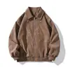 Otoño 2026 Nueva Chaqueta para Hombre Tendencia Americana Moda Retro Cuero PU Holgada Casual Chaqueta Abrigo Hombre