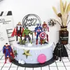 Decoración de Pastel de Avengers Iron Man Thor Hulk Capitán Niños Niño Bebé Topper de Cumpleaños
