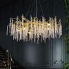 Lustre de cristal Puyi, luminária criativa com galhos, faixa de gelo, luminária de sala de estar em alumínio galvanizado, modelo personalizado, luminária para sala de jantar