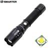 Linterna T6 recargable por USB para exteriores, de aleación de aluminio, autodefensa, impermeable, LED, multifuncional, telescópica, con zoom, iluminación