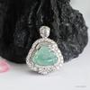 Colgante de Jadeíta Grado A Natural de Guan Yu Buda Azul Agua Maitreya Collar Joyería Venta al por Mayor Dropshipping S4112402