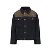 Chaqueta de mezclilla estilo granero para primavera y otoño, patchwork de gamuza con costuras de contraste, abrigo de mezclilla color original, chaqueta de hombro normal, top de moda