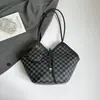 Estilo Coreano Estampado a Cuadros Nuevo Primavera-Verano 2026 Texturizado Casual Gran Capacidad Retro Moda Lujo Ligero Bolso Tote de Viaje