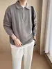 Venda Direta da Fábrica Camisa Polo Manga Longa com Gola e Zíper Primavera e Outono Moda Casual Masculina Tendência Ins Top Versátil Primavera e Outono
