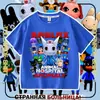 Nueva camiseta de manga corta para niños del juego de Roblox Animal Hospital, top moderno