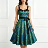 2026 Nuevo Modelo Vestido de Tirantes con Estampado Floral Artístico Vintage para Mujer, Impresión Digital 3D, para Comercio Electrónico Independiente y Amazon