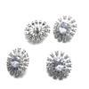 Venta al por mayor de botones ovalados de cobre con circonitas superbrillantes para camisa, chaqueta, botón decorativo de diamante, accesorios de joyería DIY
