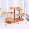 Estante de Exhibición de Almacenamiento de Madera de Múltiples Niveles Spot Estante Decorativo para Macetas Estante de Almacenamiento Hecho a Mano para Sala de Estar Estante de Madera para Joyería