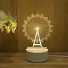 Luz de Noite 3D Presente Atacado Lâmpada Acrílica DIY Presente de Feriado Quarto Mesa de Cabeceira Luz de Atmosfera LED Decoração de Mesa de Cabeceira