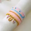 Conjunto de Pulseiras Boêmia de Férias Europeia e Americana para Mulheres Verão Praia Estrela do Mar Dopamina Concha Tartaruga Pulseira de Contas