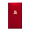 Envelope Vermelho Personalizado Popular Bolo de Aniversário Coroa Dourada Envelope Vermelho Universal Fosco com Opção de Impressão de Logo