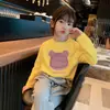 Camiseta Top Manga Longa Algodão Puro Versátil Estilo Coreano para Bebê Novidades Primavera/Outono 2026 Estampa Cartoon para Meninas Camada Base Casual t