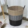 Cesta de Brinquedos, Cesta de Roupas Sujas, Artefato de Armazenamento Doméstico, Cesta Portátil, Caixa Organizadora, Cesta de Armazenamento de Roupas Sujas Trançada de Plástico Imitação de Rattan