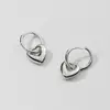 Pendientes de Plata de Ley S925 con Forma de Corazón con Diseño Estilo Ins y Elegante Diseño en Forma de Corazón para Mujer M03395