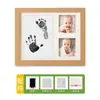 Bebé Cien Días de Edad Huella de Mano y Pie Hueco Marco de Fotos DIY Huella de Pata de Mascota Conmemorativa Almohadilla de Tinta para Mano y Pie de Bebé como recuerdo
