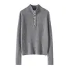 Suéter de cachemir para mujer con cuello semi-alto, prenda base de punto, colección otoño e invierno 2026, casual ajustado, suéter grueso de punto para usar en capas