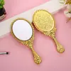 Espejo de Encaje Retro Galvanizado de Plástico Espejo de Mano de Alto Valor Espejo de Maquillaje Portátil Para Llevar Estilo Antiguo Espejo de Tocador Creativo