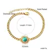 Pulseira de Nicho Tendência e Versátil da Europa e América, Pulseira Vintage de Aço Inoxidável 18K de Luxo Leve com Elemento Sol para Mulheres