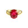 Anillo de Rubí Cultivado Ai Yu Anillo de Corindón Rojo en Forma de Corazón Joyería para Mujer Venta al por Mayor Dropshipping S4012405