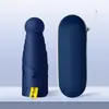 Mini paraguas de bolsillo tipo cápsula de 5 pliegues y 6 varillas, paraguas plegable con recubrimiento negro para uso tanto soleado como lluvioso