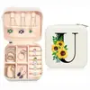 Caja de joyería portátil exquisita de alta gama en color de stock logo impreso caja de joyería aretes anillo caja de almacenamiento de joyería